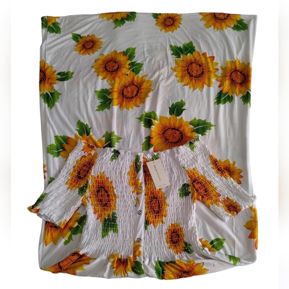 NWT Seven Islands 3X Sequin Sunflower Maxi Dress - Picture 1 of 13